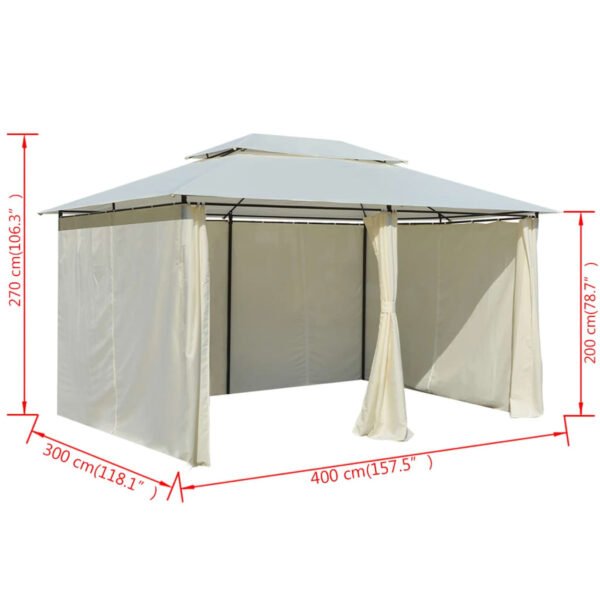 Namiot ogrodowy z zasłonami, 4 x 3 m, biały - obrazek 8