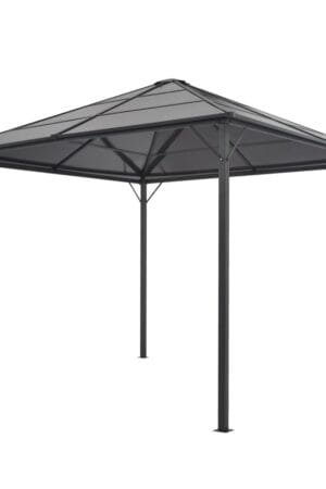 Altana ogrodowa z zadaszeniem, aluminiowa, 3 x 3 m, czarna