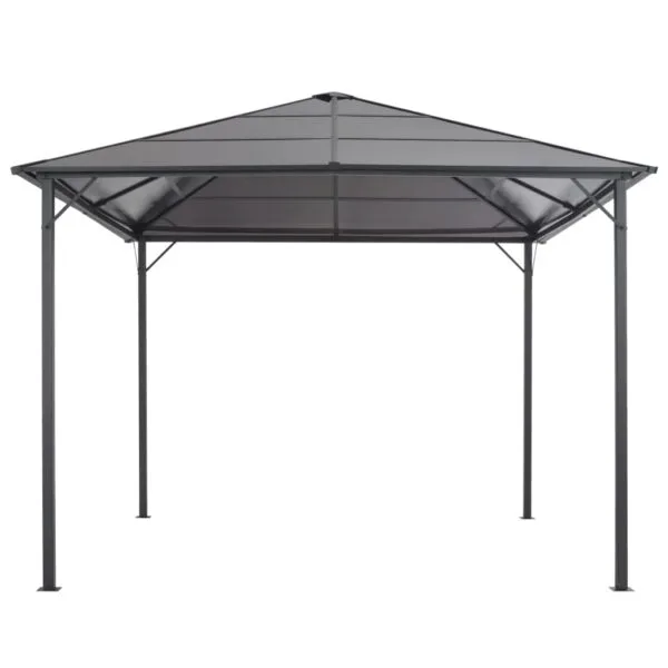 Altana ogrodowa z zadaszeniem, aluminiowa, 3 x 3 m, czarna - obrazek 2