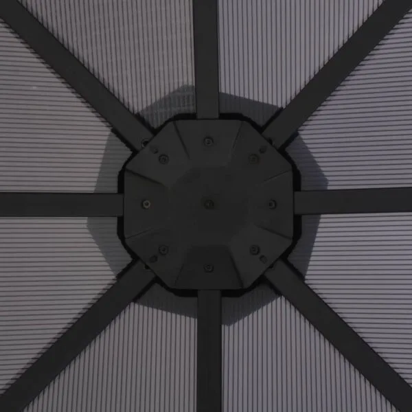 Altana ogrodowa z zadaszeniem, aluminiowa, 3 x 3 m, czarna - obrazek 3