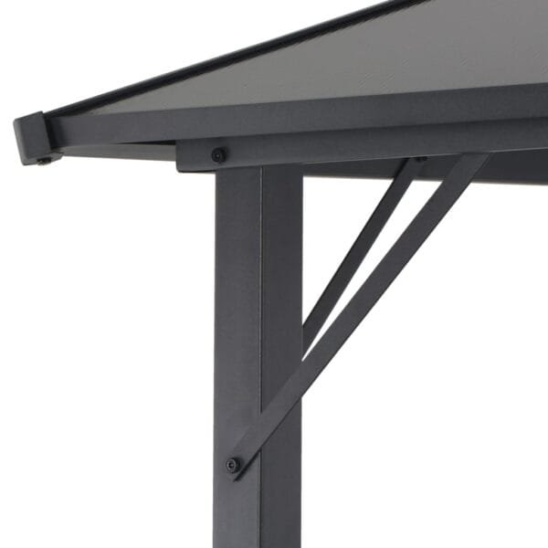 Altana ogrodowa z zadaszeniem, aluminiowa, 3 x 3 m, czarna - obrazek 4