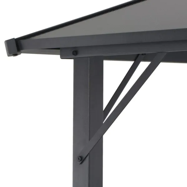Altana ogrodowa z zadaszeniem, aluminiowa, 3 x 3 m, czarna - obrazek 4