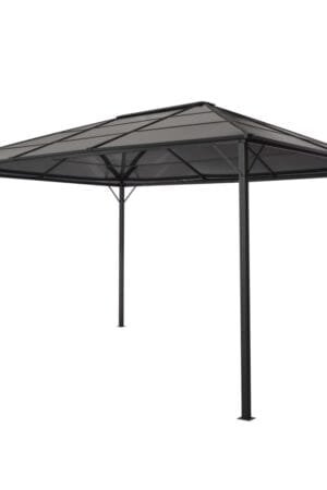 Altana ogrodowa z zadaszeniem, aluminiowa 4 x 3 x 2,6 m, czarna
