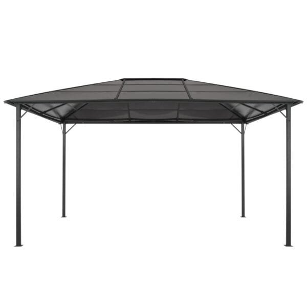 Altana ogrodowa z zadaszeniem, aluminiowa 4 x 3 x 2,6 m, czarna - obrazek 2