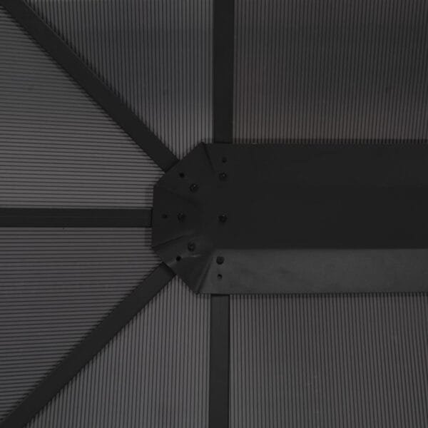 Altana ogrodowa z zadaszeniem, aluminiowa 4 x 3 x 2,6 m, czarna - obrazek 3