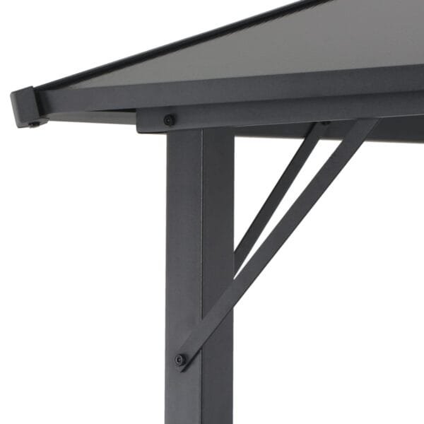 Altana ogrodowa z zadaszeniem, aluminiowa 4 x 3 x 2,6 m, czarna - obrazek 4