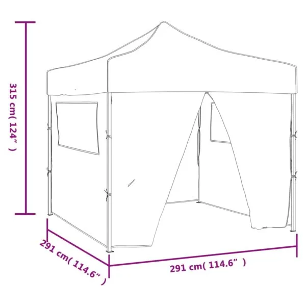 Zielony, składany namiot, 3 x 3 m, z 4 ściankami - obrazek 11
