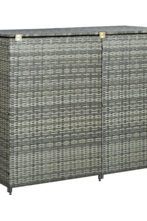 Osłona na 2 kosze na śmieci, rattan PE, antracyt, 148x77x111 cm