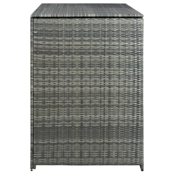 Osłona na 2 kosze na śmieci, rattan PE, antracyt, 148x77x111 cm - obrazek 4