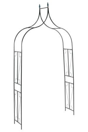 Pergola ogrodowa, ciemnozielona, 120x38x258 cm, żelazna
