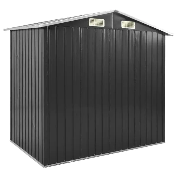 Domek ogrodowy, szopa z regałem, antracytowa, 205x130x183 cm, żelazna - obrazek 5