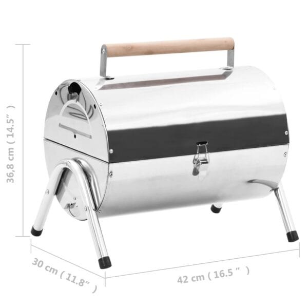 Przenośny grill węglowy, stal nierdzewna, podwójny ruszt - obrazek 11