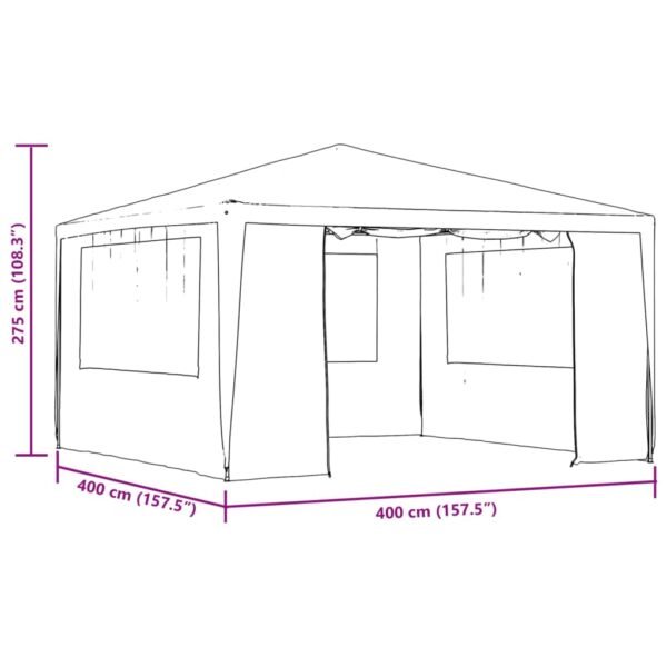 Namiot imprezowy ze ściankami, 4x4 m, zielony, 90 g/m² - obrazek 9