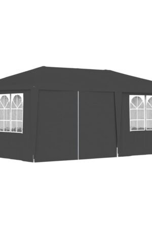 Namiot imprezowy ze ściankami, 4x6 m, antracytowy, 90 g/m²