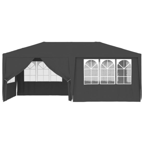 Namiot imprezowy ze ściankami, 4x6 m, antracytowy, 90 g/m² - obrazek 3