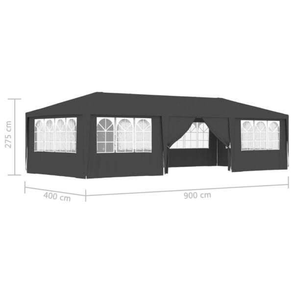 Namiot imprezowy ze ściankami, 4x9 m, antracytowy, 90 g/m² - obrazek 9