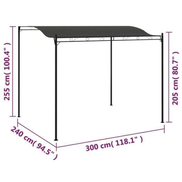 Zadaszenie, 3 x 2,5 m, antracytowe - obrazek 6