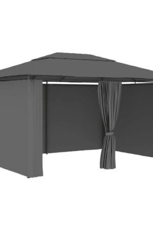 Namiot ogrodowy z zasłonami, 4 x 3 m, antracytowy