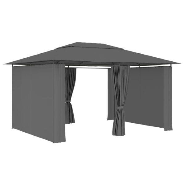 Namiot ogrodowy z zasłonami, 4 x 3 m, antracytowy - obrazek 2