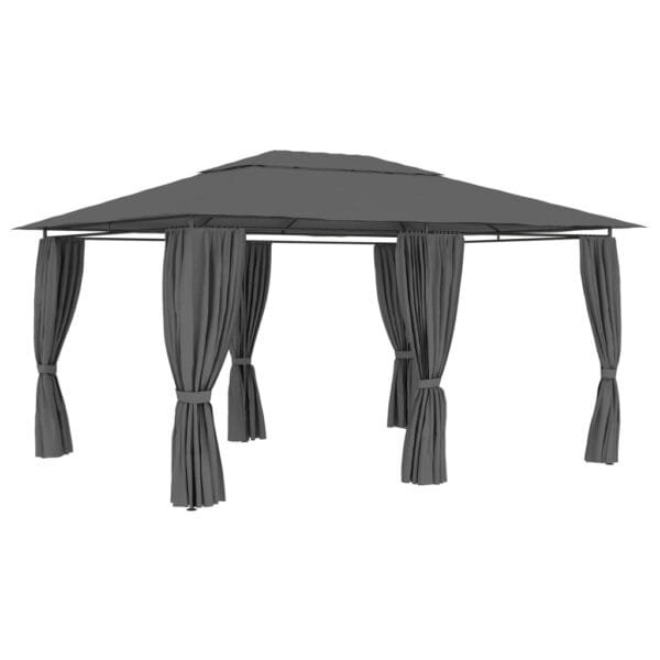Namiot ogrodowy z zasłonami, 4 x 3 m, antracytowy - obrazek 3