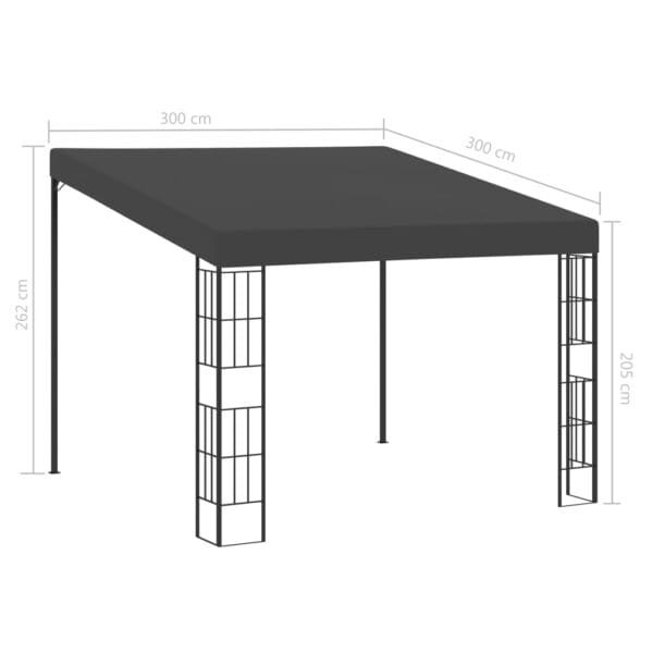 Altana przyścienna, 3x3 m, antracytowa, tkanina - obrazek 6