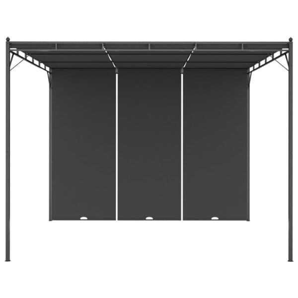 Altana ogrodowa z zasłoną boczną, 3 x 3 x 2,25 m, antracytowa - obrazek 2