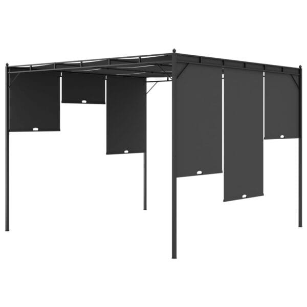 Altana ogrodowa z zasłoną boczną, 3 x 3 x 2,25 m, antracytowa - obrazek 5
