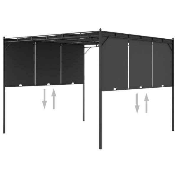 Altana ogrodowa z zasłoną boczną, 3 x 3 x 2,25 m, antracytowa - obrazek 6