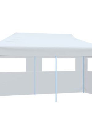 Składany namiot ze ścianami bocznymi, 3 x 6 m, stal, biały