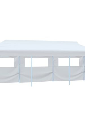 Składany namiot imprezowy z 5 ścianami bocznymi, 3 x 9 m, biały