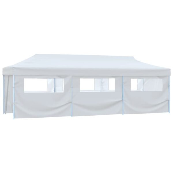 Składany namiot z 8 ścianami bocznymi, 3 x 9 m, biały - obrazek 2