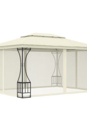 Altana ogrodowa z siatkami, 300x400x265 cm, kremowa