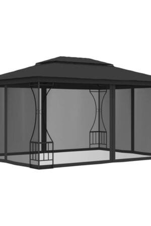 Altana ogrodowa z siatkami, 300x400x265 cm, antracytowa