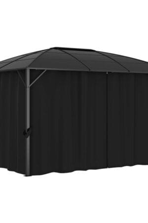 Altana ogrodowa z zasłonami, 400x300x265 cm, antracytowa