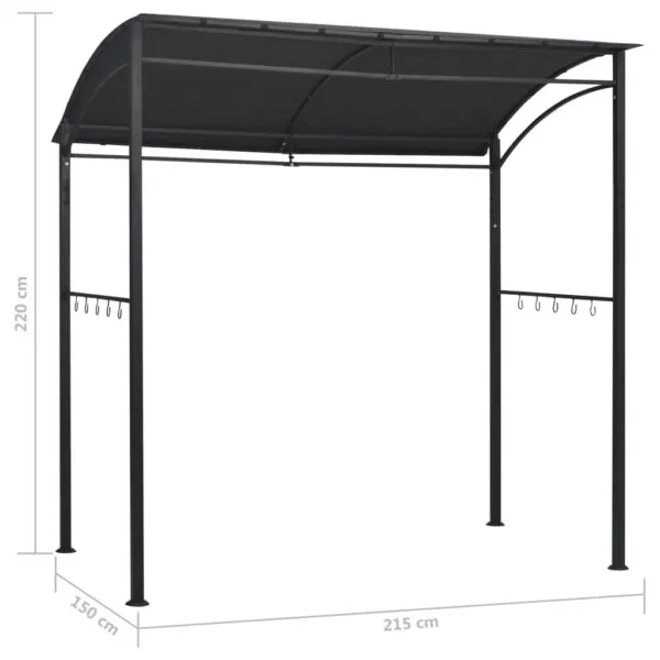 Altanka nad grill, 215x150x220 cm, antracytowa, stal - obrazek 7