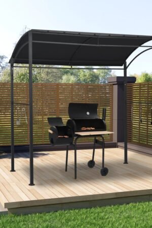 Altanka nad grill, 215x150x220 cm, antracytowa, stal