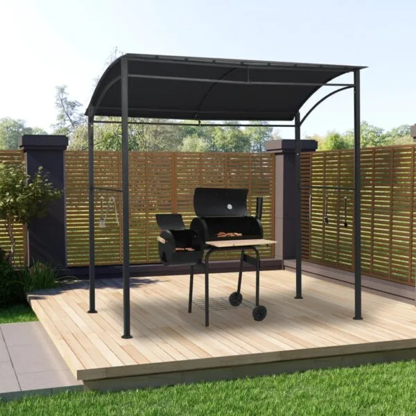 Altanka nad grill, 215x150x220 cm, antracytowa, stal