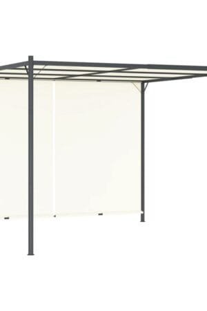 Pergola z regulowanym dachem, śmietankowa, 3x3 m, stalowa
