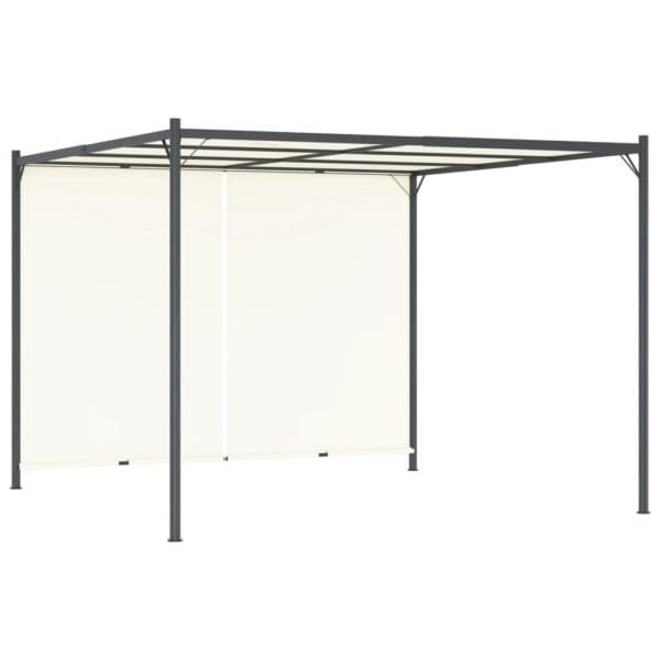 Pergola z regulowanym dachem, śmietankowa, 3x3 m, stalowa