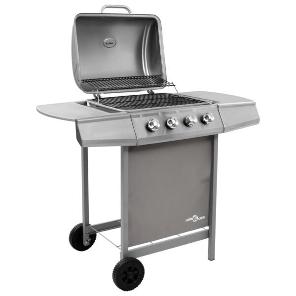 Grill gazowy z 4 palnikami, srebrny - obrazek 2