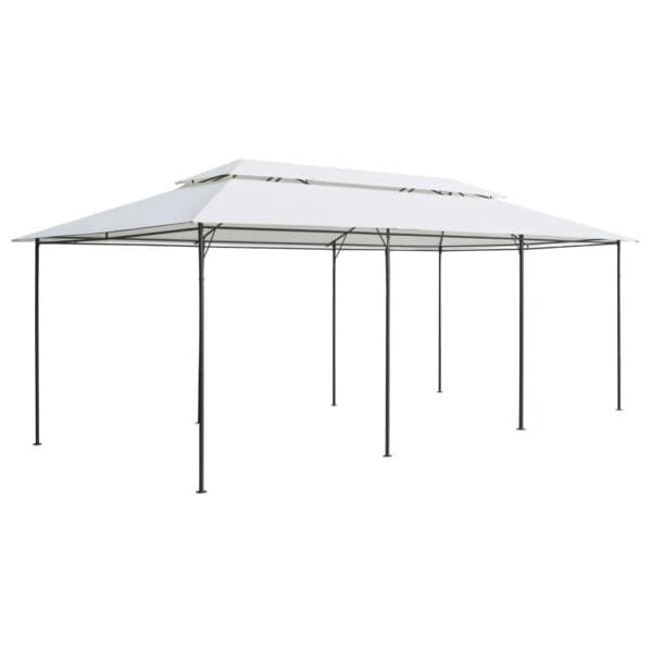 Altana z zasłonami, 600x298x270 cm, biała, 180 g/m² - obrazek 4