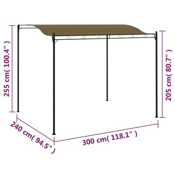 Zadaszenie, 3 x 2,5 m, kolor taupe, 180 g/m² - obrazek 6