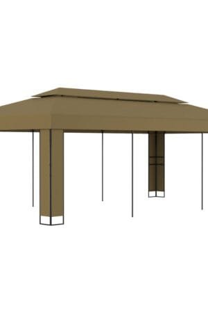 Altana z podwójnym dachem, 3x6 m, taupe, 180 g/m²