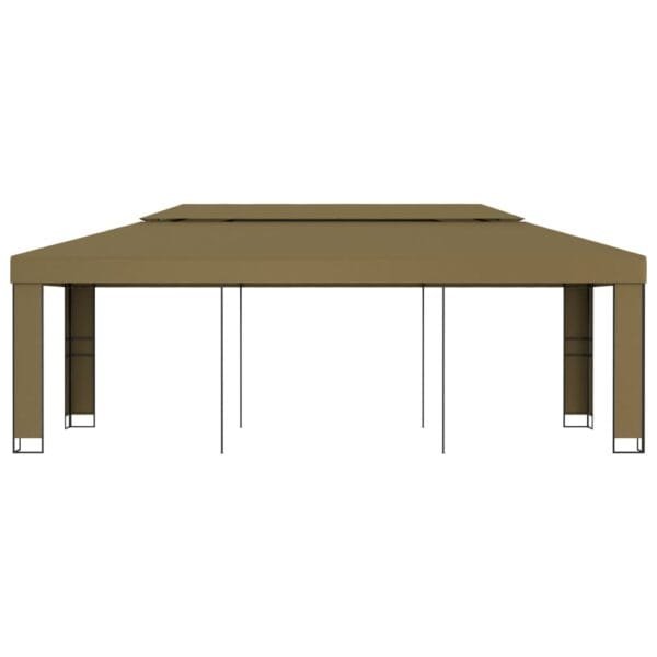 Altana z podwójnym dachem, 3x6 m, taupe, 180 g/m² - obrazek 2