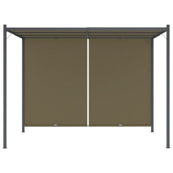 Pergola ogrodowa ze zwijanym dachem, 3x3 m, taupe, 180 g/m² - obrazek 2