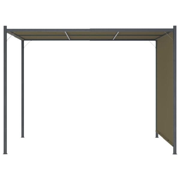 Pergola ogrodowa ze zwijanym dachem, 3x3 m, taupe, 180 g/m² - obrazek 3