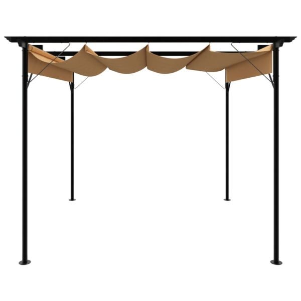 Pergola ogrodowa ze zwijanym dachem, taupe, 3x3 m, 180 g/m² - obrazek 2