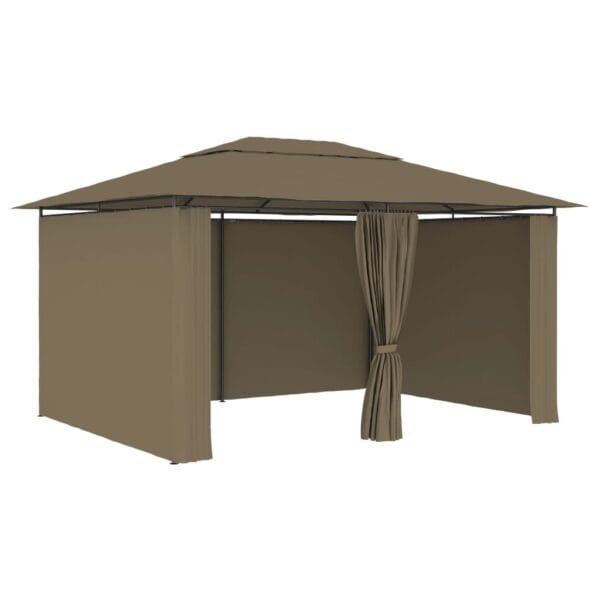Namiot ogrodowy z zasłonami, 4 x 3 m, taupe, 180 g/m² - obrazek 2
