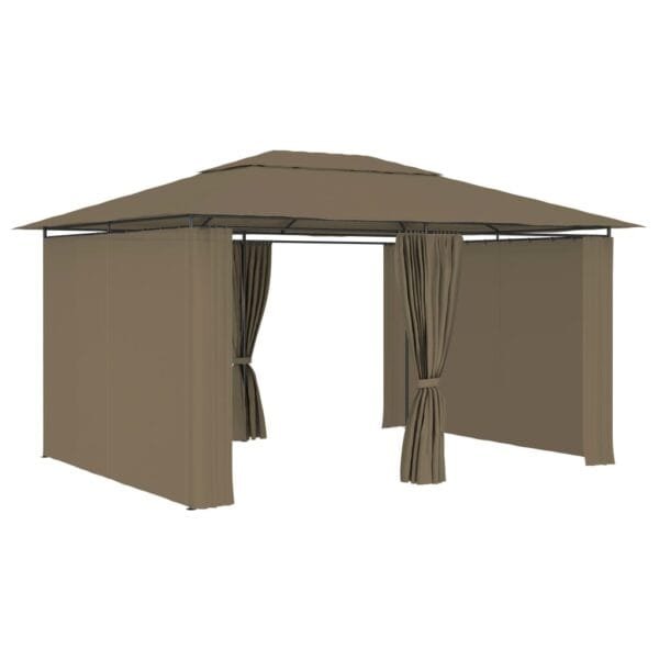 Namiot ogrodowy z zasłonami, 4 x 3 m, taupe, 180 g/m² - obrazek 3