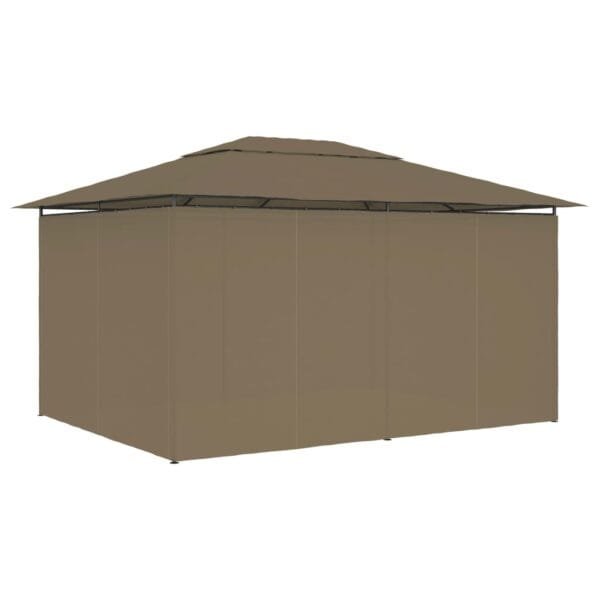 Namiot ogrodowy z zasłonami, 4 x 3 m, taupe, 180 g/m² - obrazek 4
